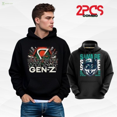 2 PCS COMBO GRAPHICH HOODIE GEN Z & SAVAGE