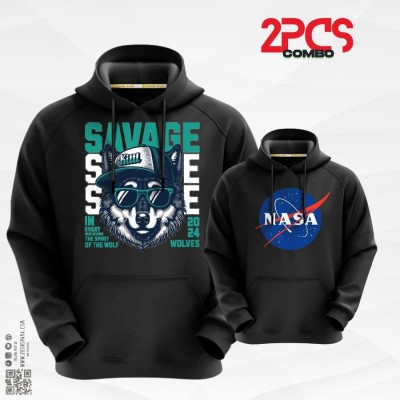 2 PCS COMBO GRAPHICH HOODIE NASA & SAVAGE